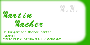 martin macher business card